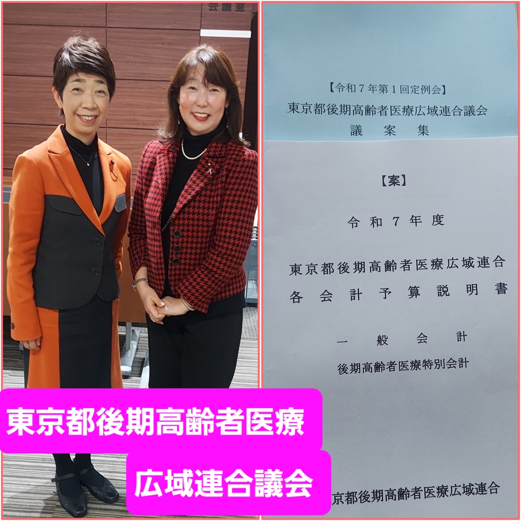 東京都後期高齢者医療広域連合議会に出席
